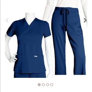 XS indigo greys drawstring scrub pant worn 1 year